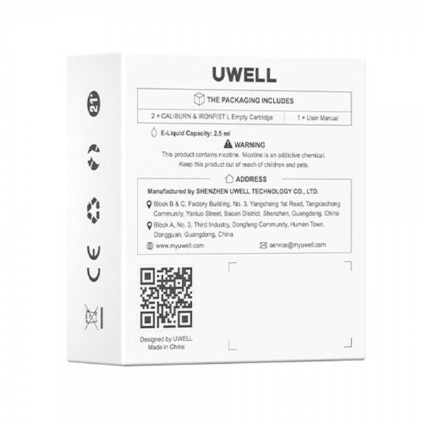Uwell Caliburn Ironfist L Kartuş 2.5ml, Orijinal Ambalaj Kutusu