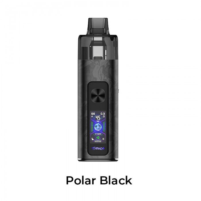 Uwell Typhos Pod Kit Polar Black, ayarlanabilir watt ekranlı elektronik sigara