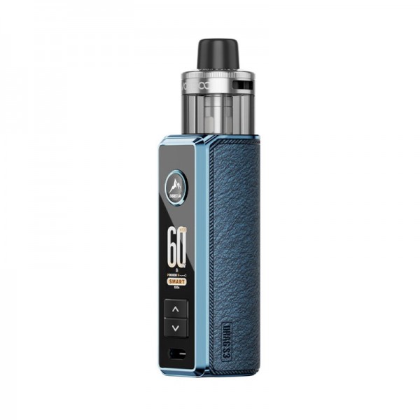 Voopoo Drag S3 Pod 60W mavi, deri kaplama, dijital ekranlı elektronik sigara