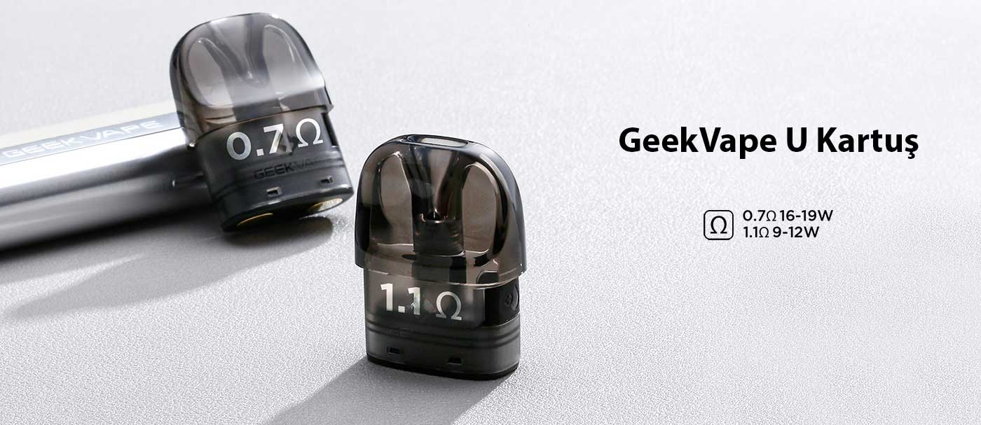 Geekvape U Kartuş 0.7 ve 1.1 Ohm seçenekleri