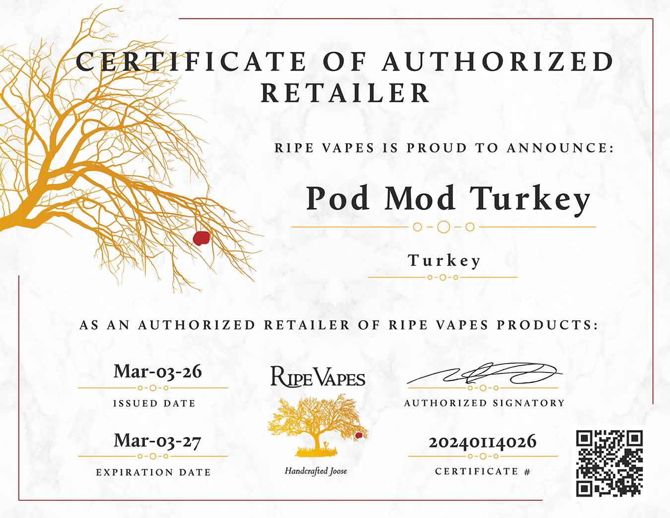 ripe vapes sertifika