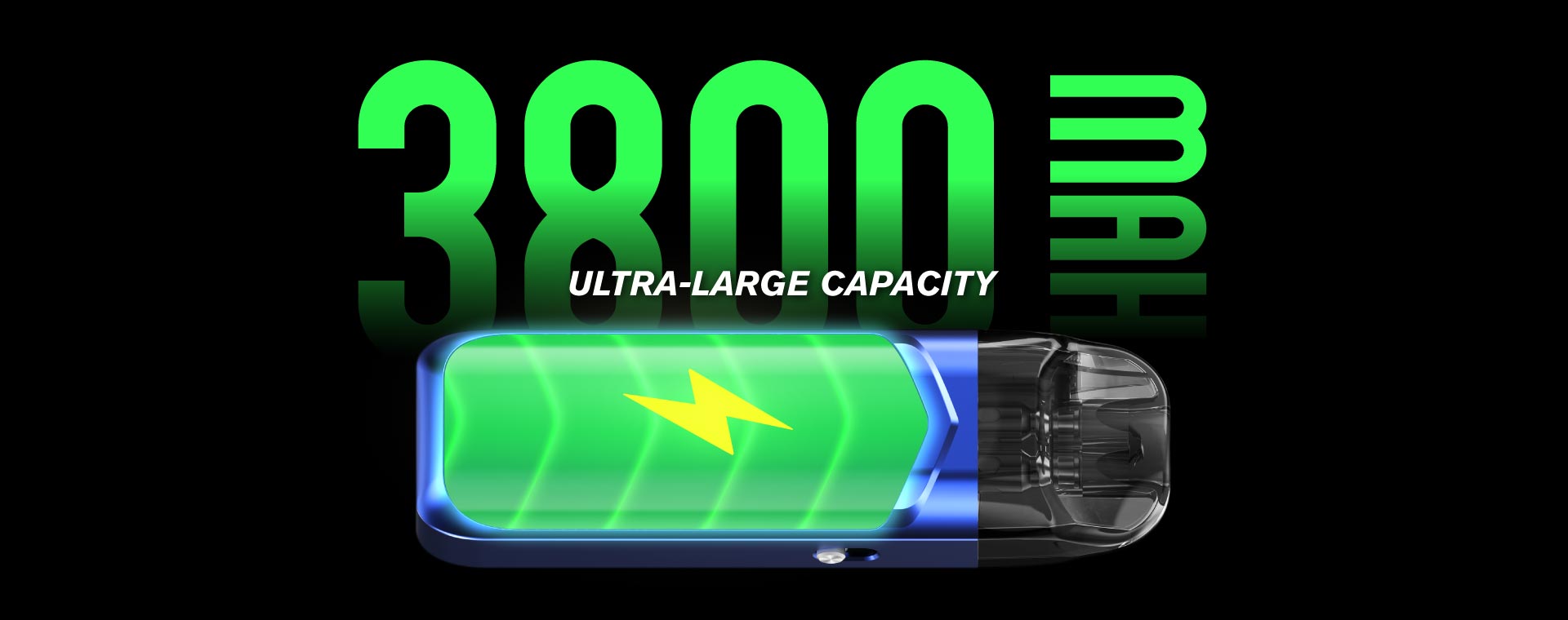 Smok Nord 6 3800mAh ultra-large kapasiteli pil gösterimi.