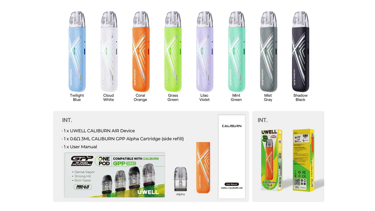 Caliburn air kutu içeriği