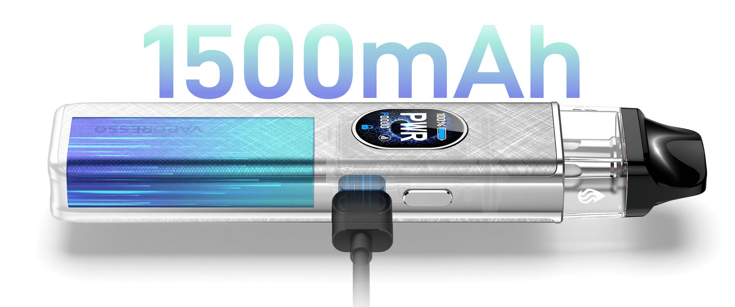 Vaporesso XROS 5 Pod 1500mAh şarj göstergeli gümüş renkli cihaz.